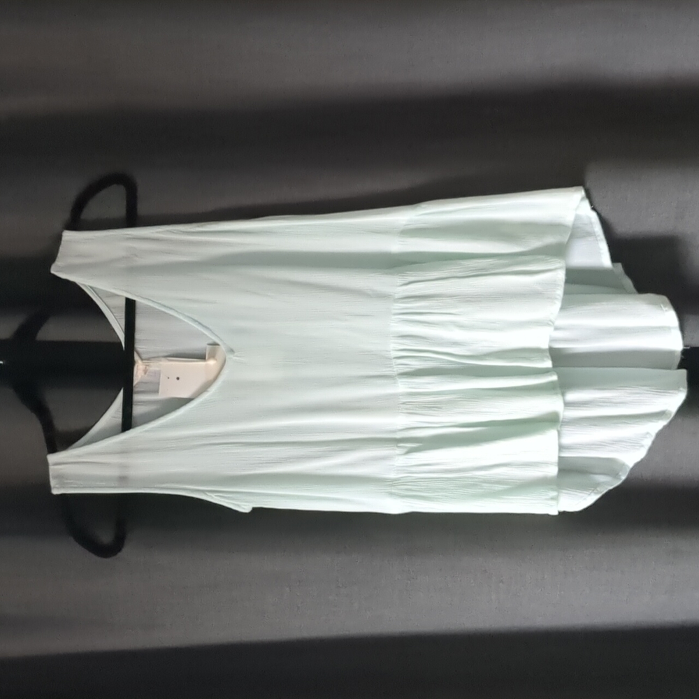 Sim and Sam Sleeveless Seplum Sea Foam Top S